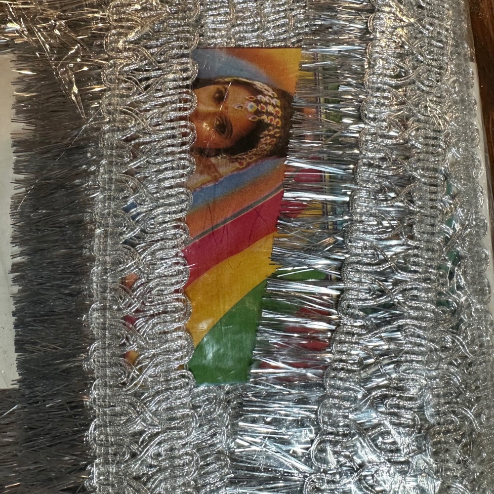 Ganesh Brand Silver Tinsel Fringe Trim G.B. Products 20 Yards Total 3 Pieces